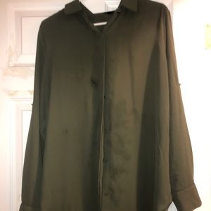 Army green button up